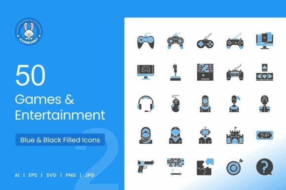50 Games Entertainment Blue Black Graphics