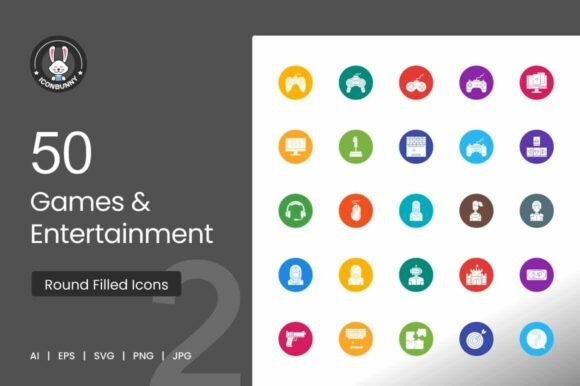 50 Games Entertainment Flat Round Icon Review