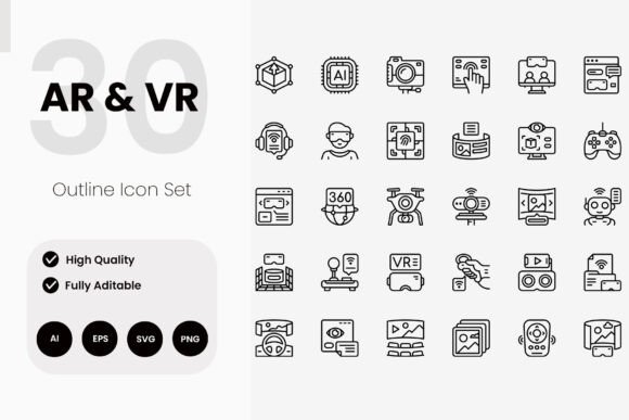 AR and VR Technology Icon Pack for Modern Branding