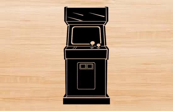 Arcade Machine Silhouette SVG Vector for Handmade Projects