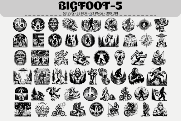 Bigfoot Vector Clipart – 53 Designs for Creative Projects