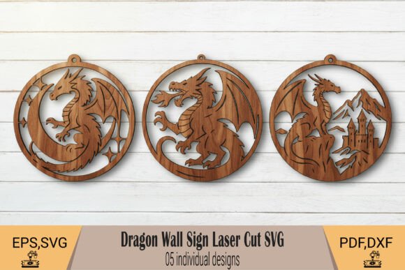 Dragon Wall Sign Laser Cut SVG for Creative Crafting