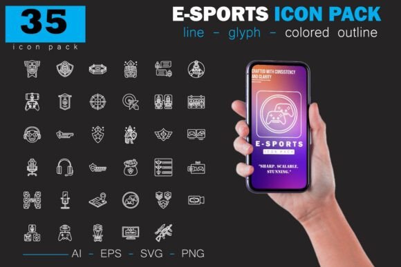E-Sports Icon Pack: Boost Your Website Graphics with Competitive Gaming Icons