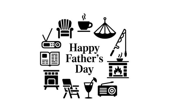 Father's Day Hobby Icon Set EPS for Creative Projects