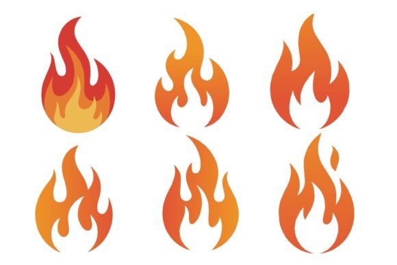 Fire Flame Vector Set for Cricut and Handmade Projects