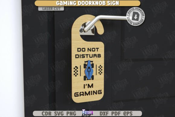 Gamer Door Knob Hanger Laser Cut Design for Home Decor