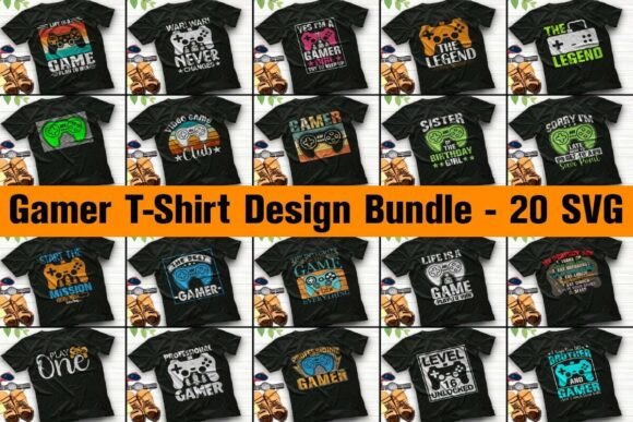 Gamer SVG Video Game Shirt Bundle for Creative Projects