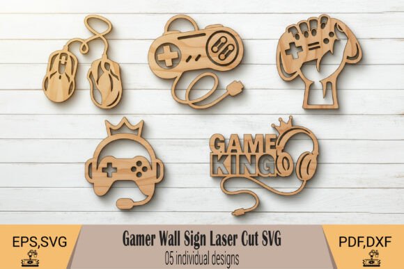 Gamer Wall Sign Laser Cut SVG for Modern Wall Decor