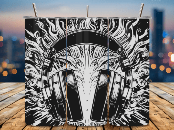 Gaming Headphone Splash Graphic Design for Crafts