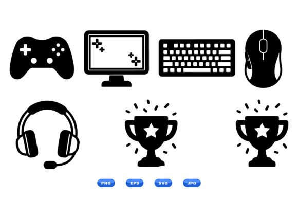 Gaming Icon Clipart Collection for Crafts and Graphics