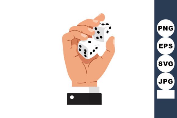 Hand Holding Two Dice Illustration for G