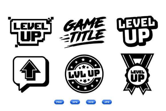 Level Up Gaming Icons Pack for Graphics and Crafts