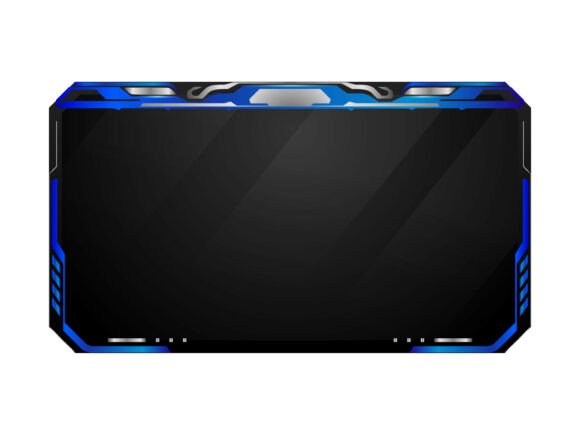 Modern Blue and Gray Tech Overlay Stream Graphics