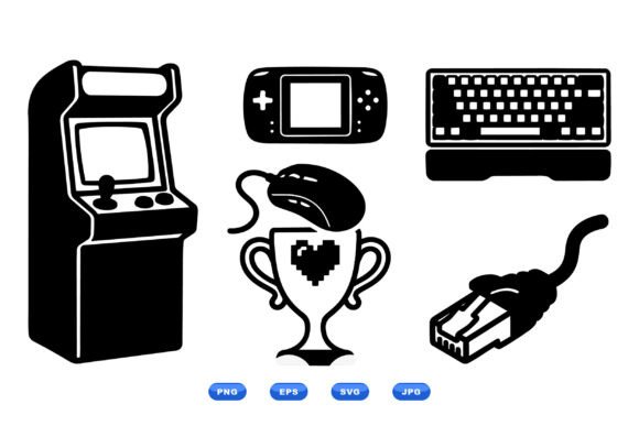 Retro Gaming Device SVG Icons for Crafts and Graphics