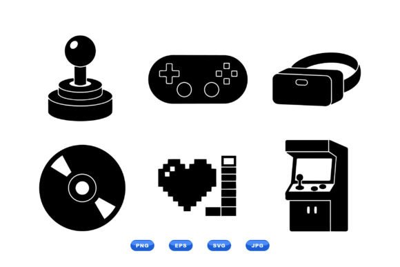 Retro Gaming Icon Clipart for Graphics and Crafts