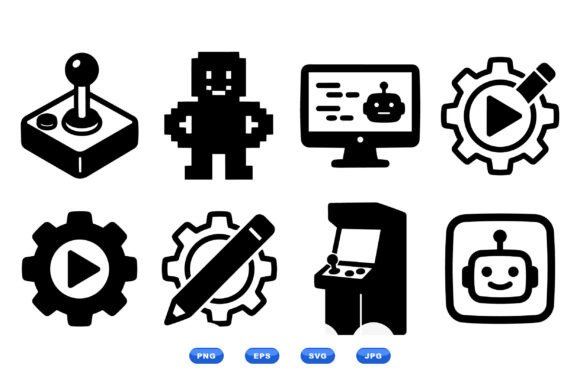 Retro Gaming Icon Pack for Graphics and Crafts