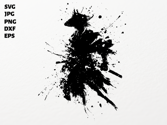Samurai Ink Splatter SVG for Cricut: Bold Graphics for Crafts