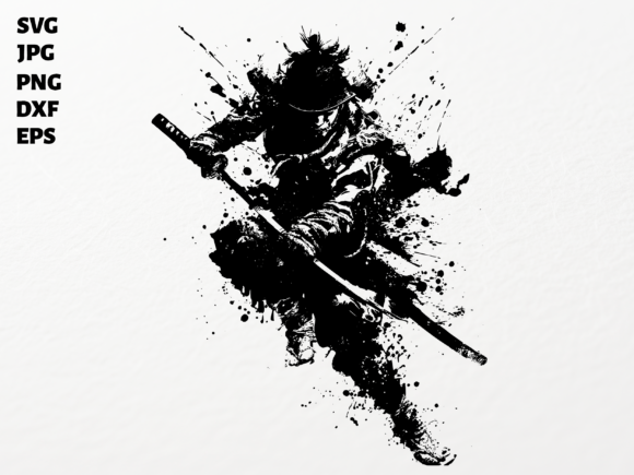 Samurai Warrior Ink Art SVG Cricut for Graphics and Crafts