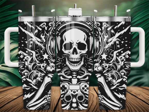 Skull Gaming Controller Graphics for Crafts